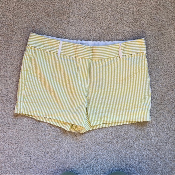 J.Crew Yellow Seersucker Textured Cotton Shorts - Picture 5 of 8